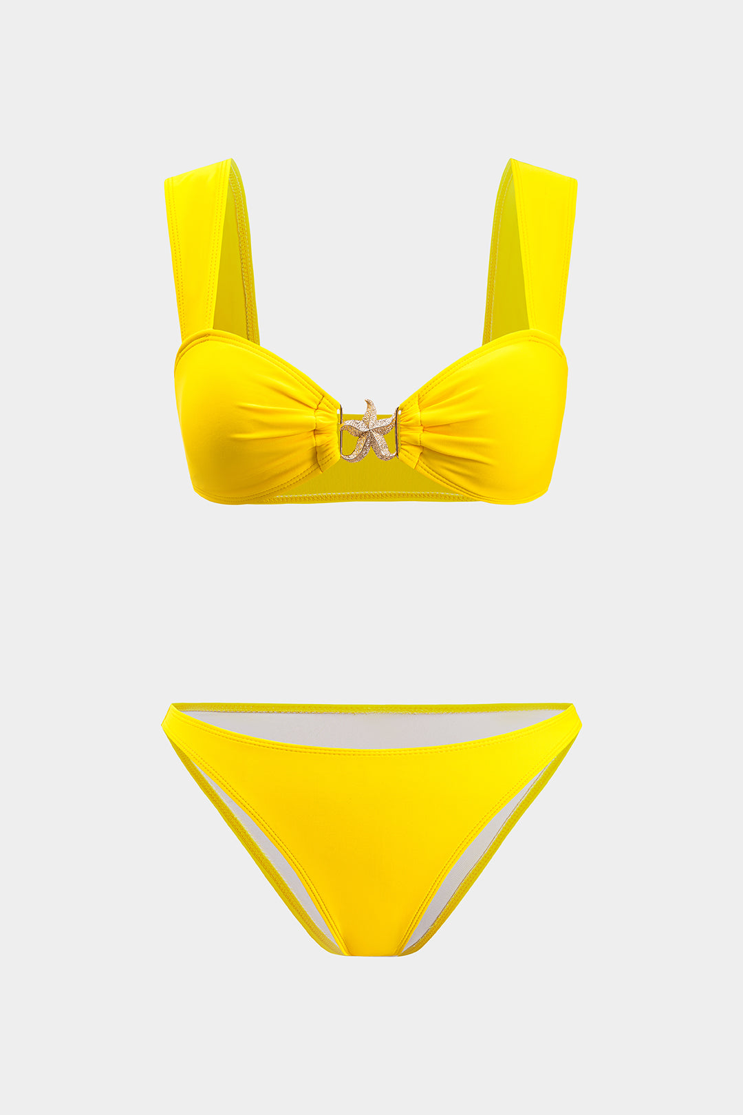 Metalik Yıldız Dekorlu Kıvrımlı Bikini Takımı