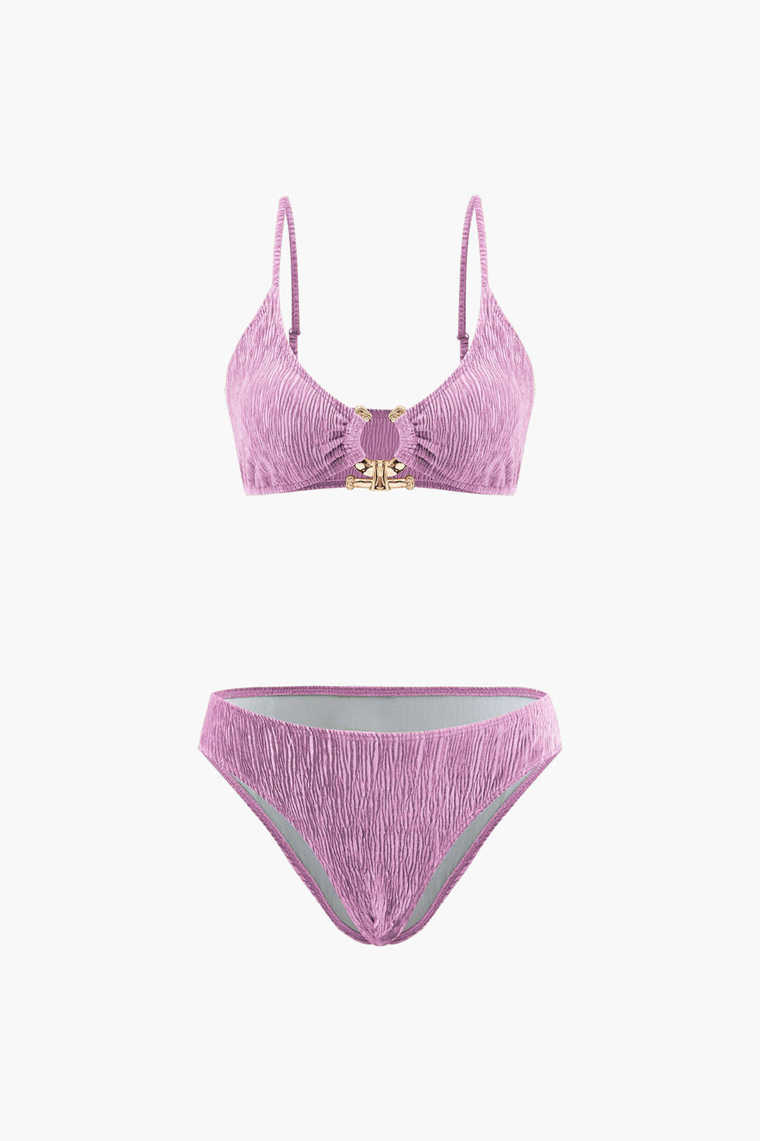 Kadife Dokulu Bikini ve Mayo Eteği Pareo Takım