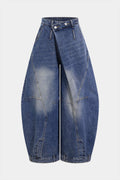 Yüksek bel Denim Barrel Kot