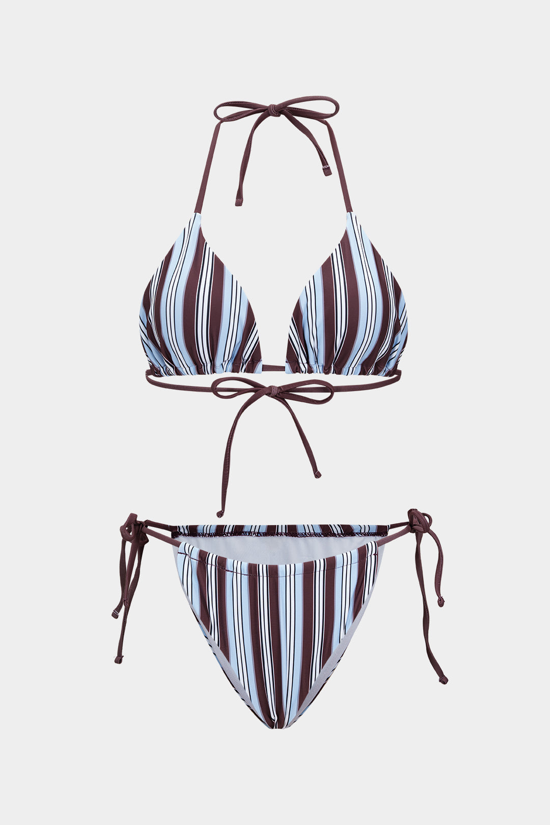 Terra Çizgili Halter Bikini Takımı