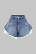 Denim Patchwork Şort