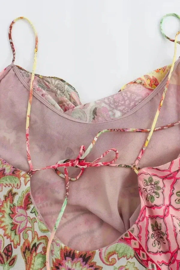 Rosaline Patchwork Slip Elbise