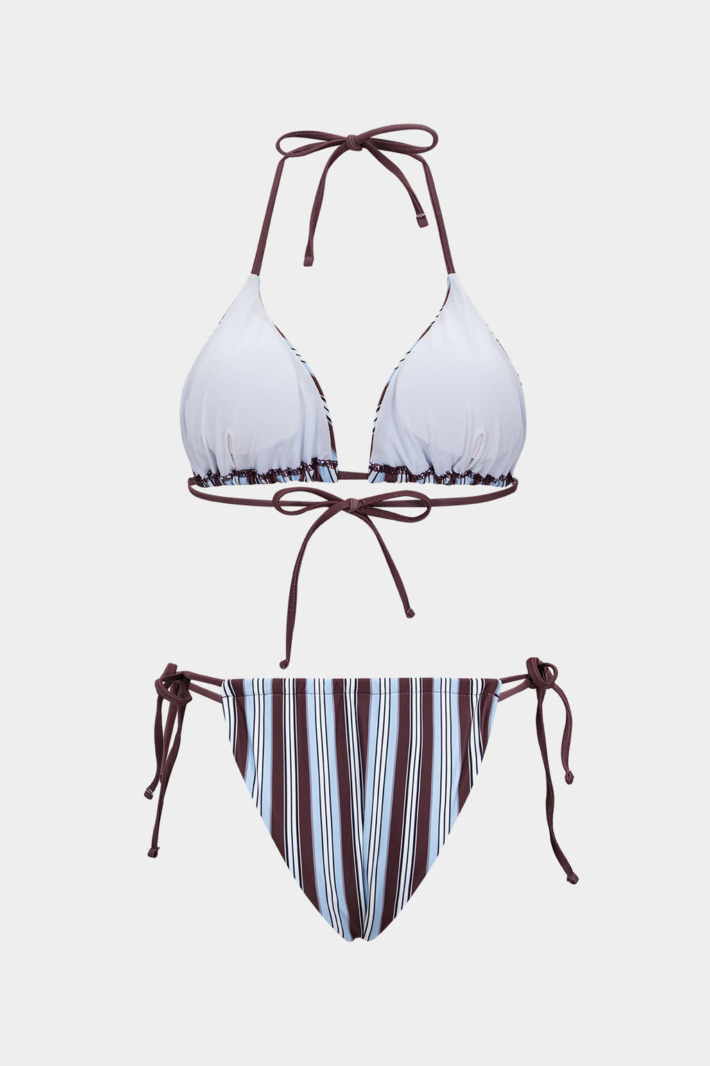 Terra Çizgili Halter Bikini Takımı