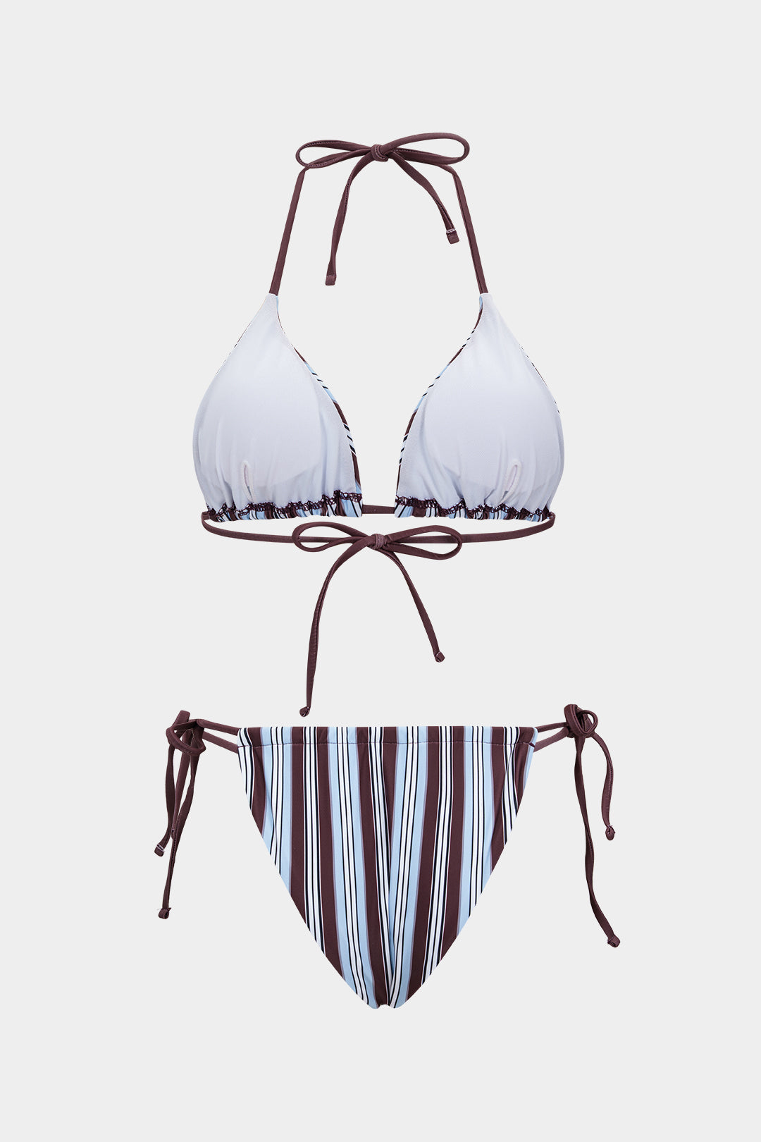 Terra Çizgili Halter Bikini Takımı