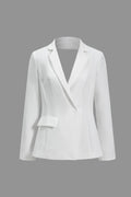 Çentikli Yaka Sırtı Açık Blazer
