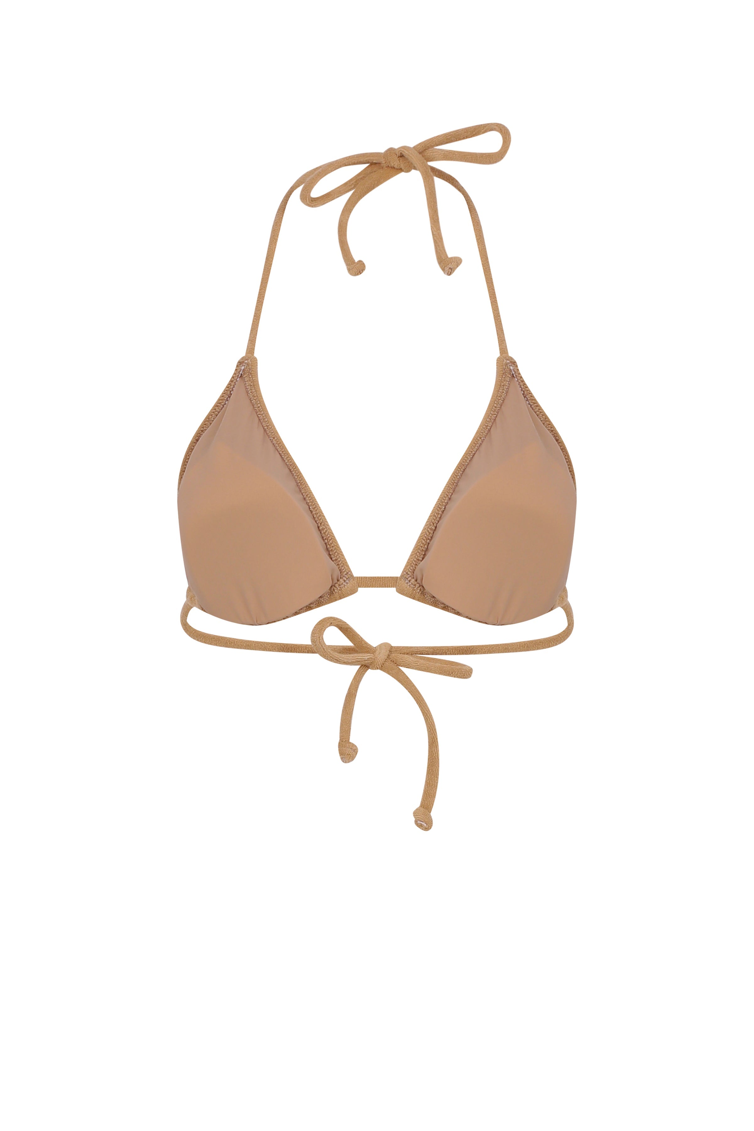 Luna Terry Havlu Üçgen Bikini Üstü Mocha
