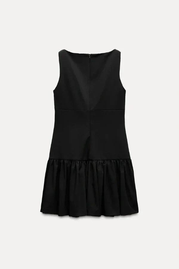 Florence Fiyonklu Fırfırlı Mini Elbise