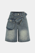 Denim Cepli Şort