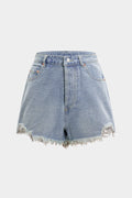 Denim Yüksek Bel Şort