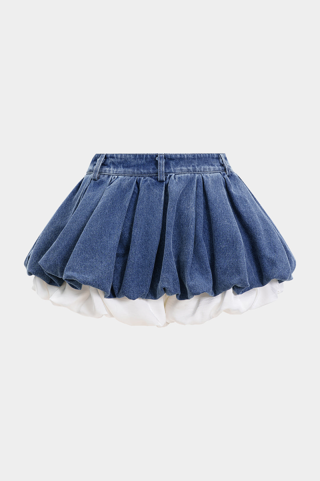 Denim Patchwork Kemerli Şort