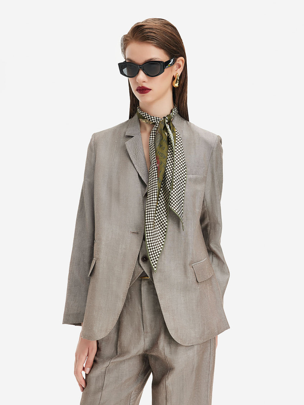 Fransız Yün Keten Blazer