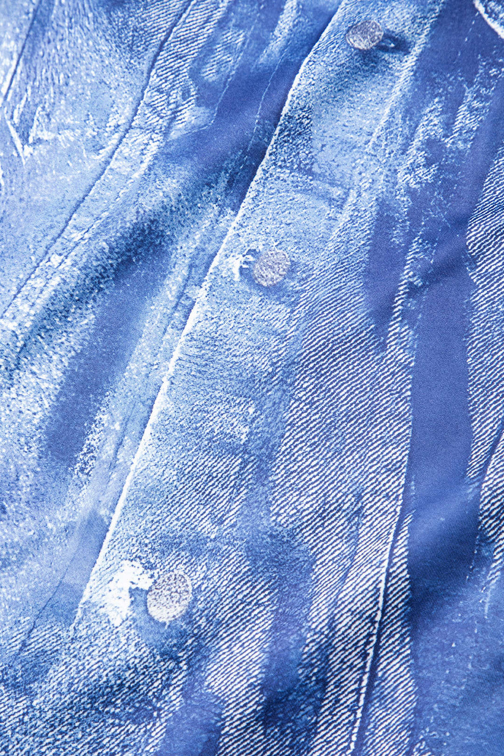 Denim Desenli Balıkçı Yaka Uzun Kollu maksi Elbise