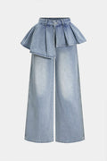 Püsküllü Denim Barrel Kot