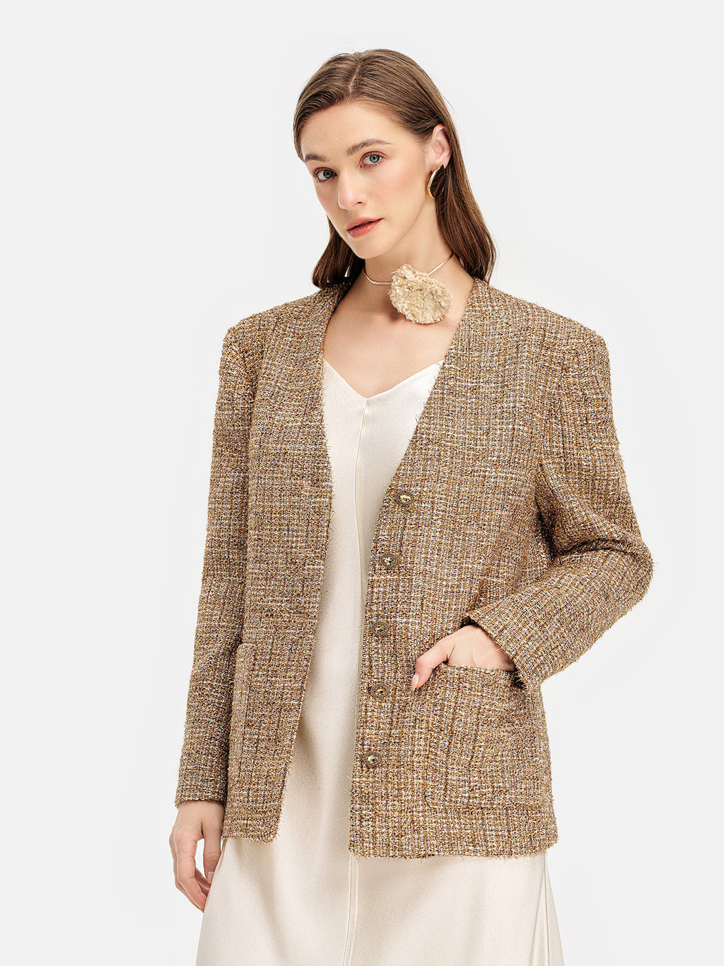 Göz Alıcı Yakasız Blazer