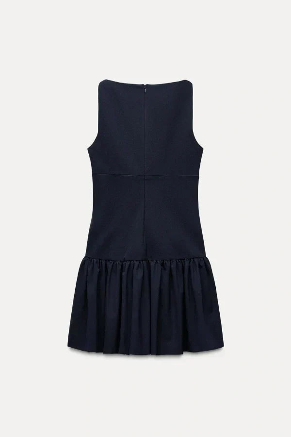 Florence Fiyonklu Fırfırlı Mini Elbise