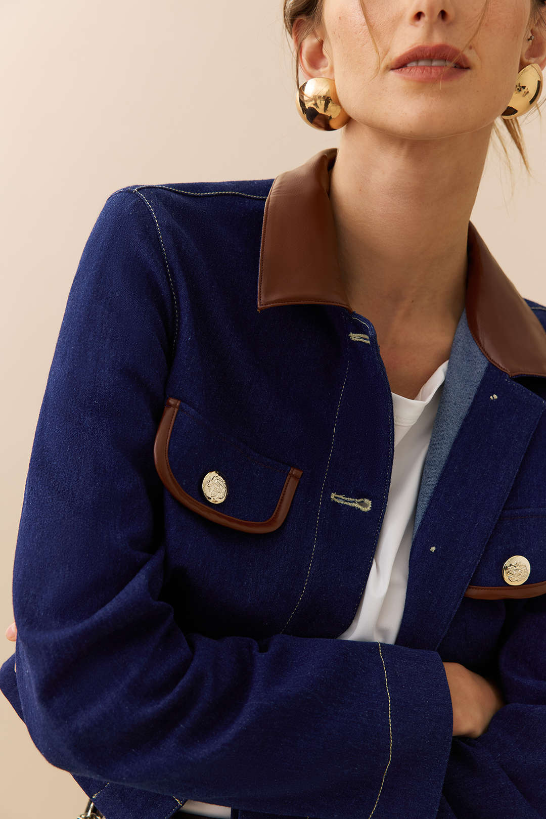 Denim Patchwork Ceket