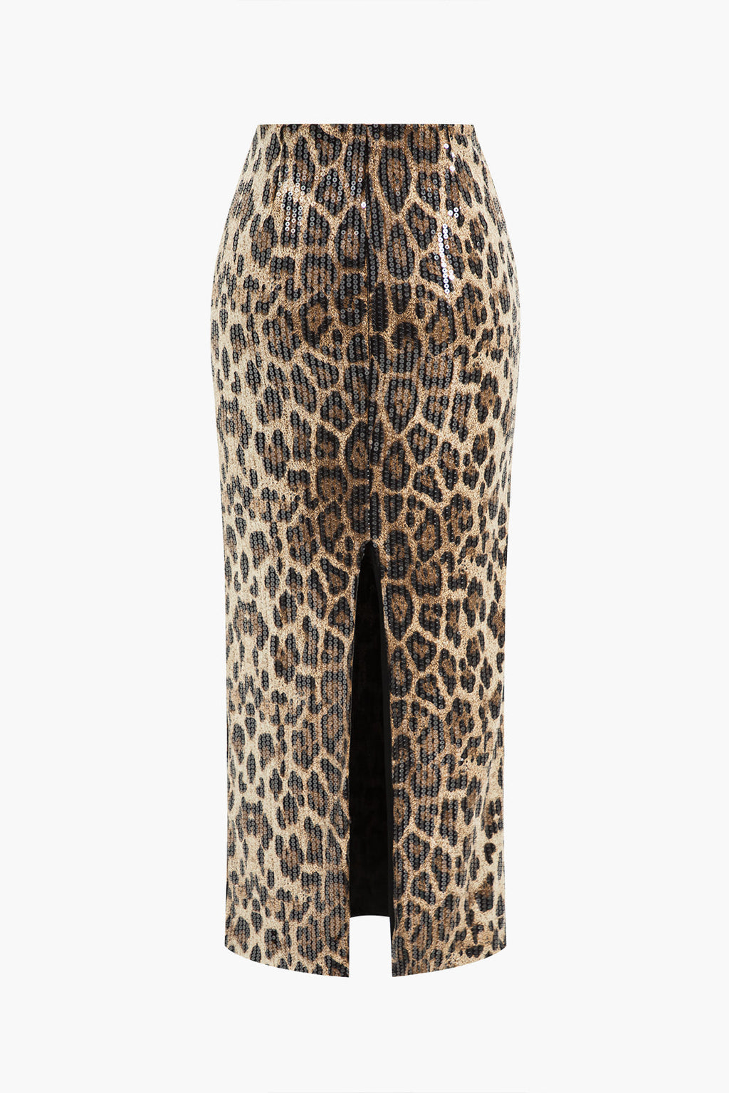 Leopar Desenli Yırtmaçlı Etek