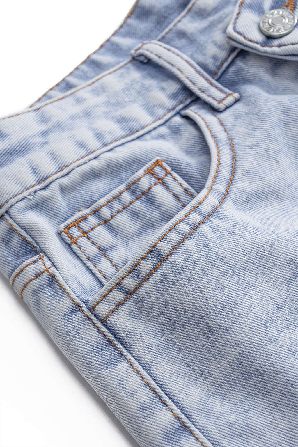 Denim Yüksek Bel Şort