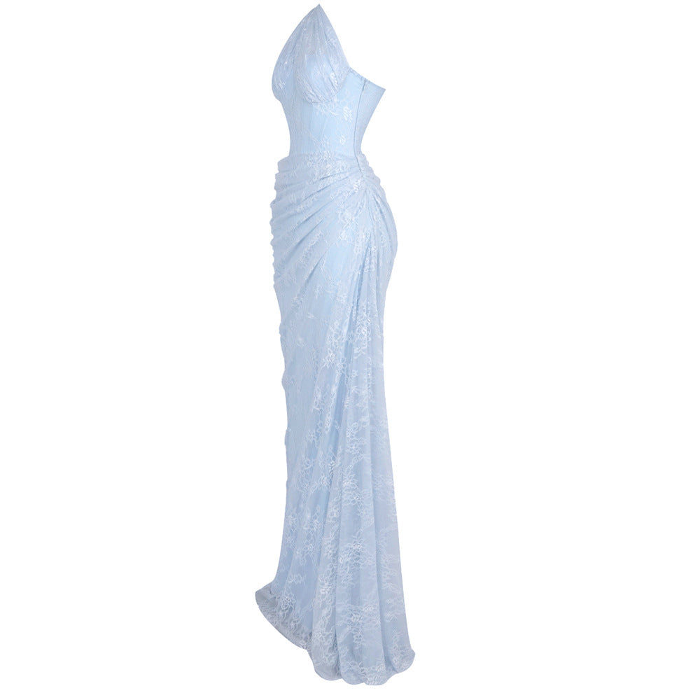 Melisande Tek Omuz Maxi Elbise