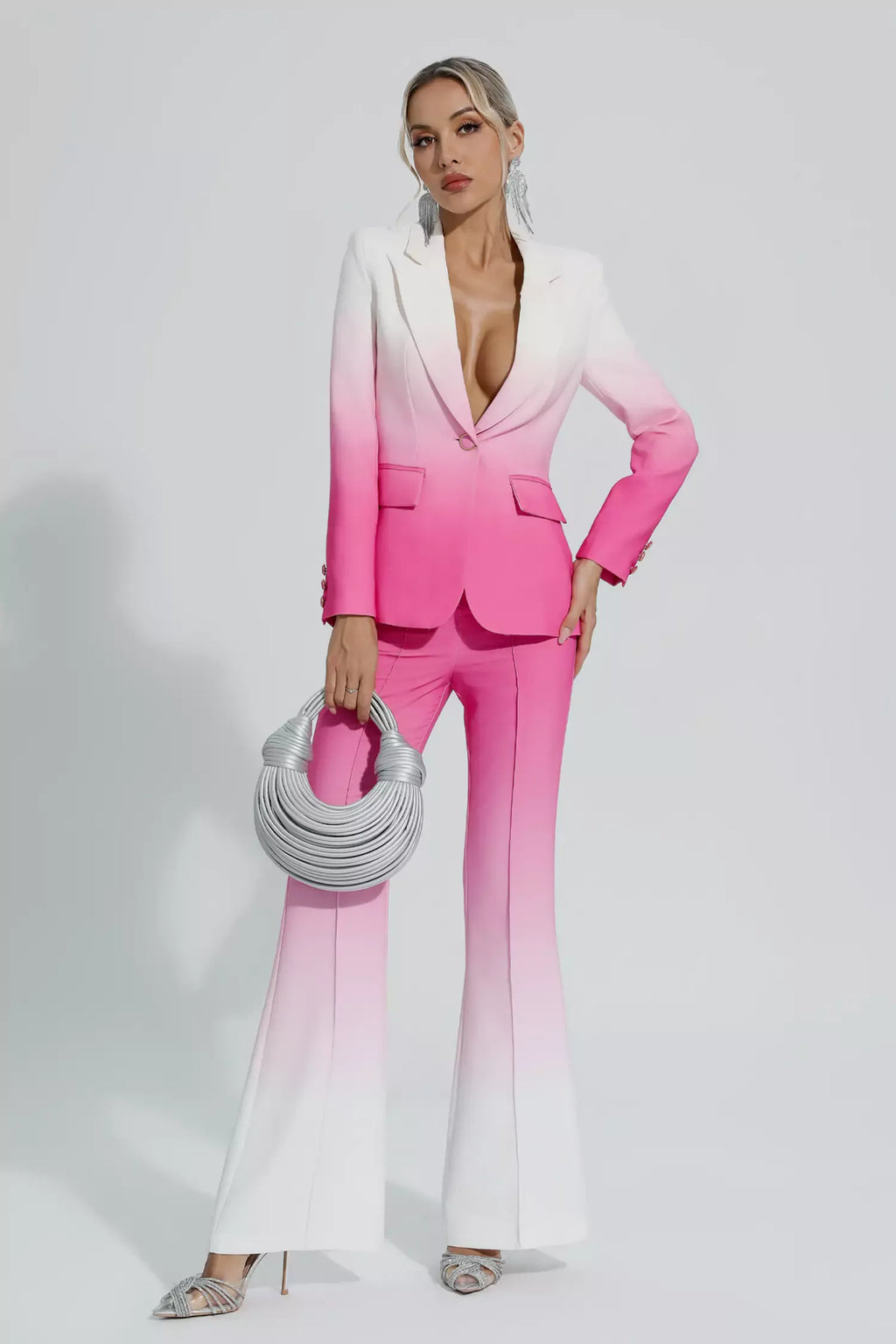 Anya Degrade Pembe Blazer Takım