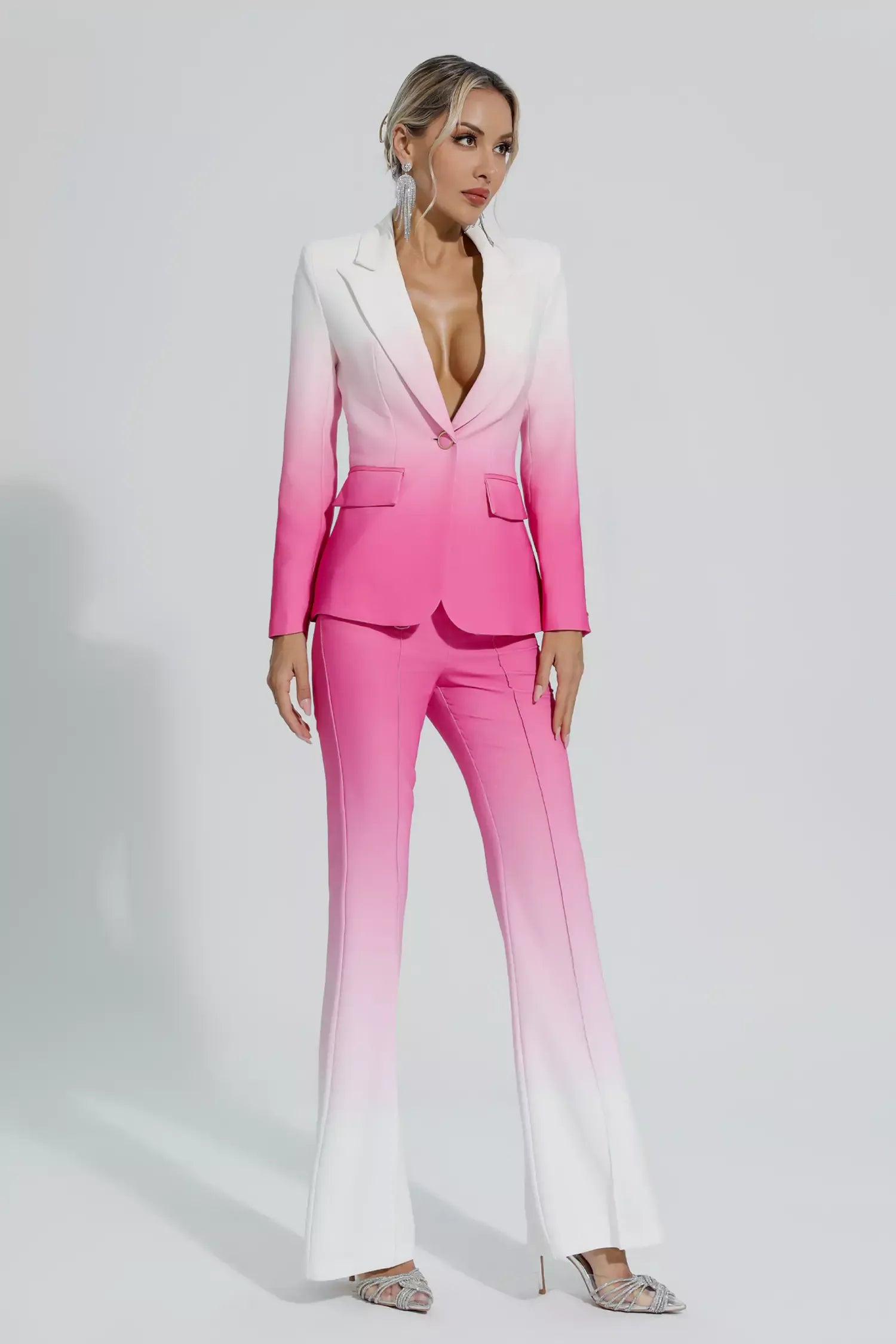 Anya Degrade Pembe Blazer Takım