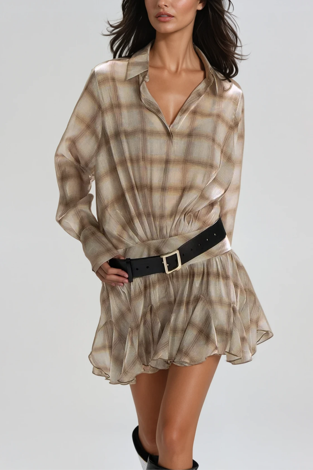 Ardal Grid  Mini Elbise
