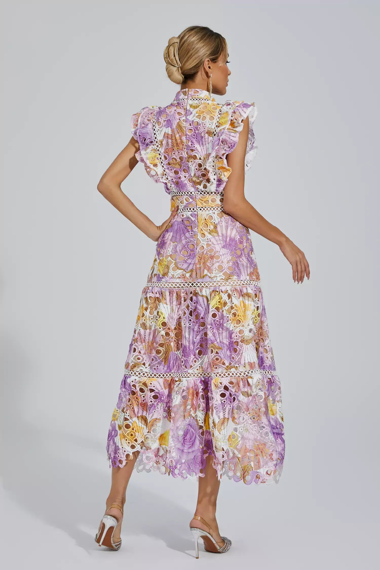 Ayleen Mor Hollow Kolsuz Maxi Elbise
