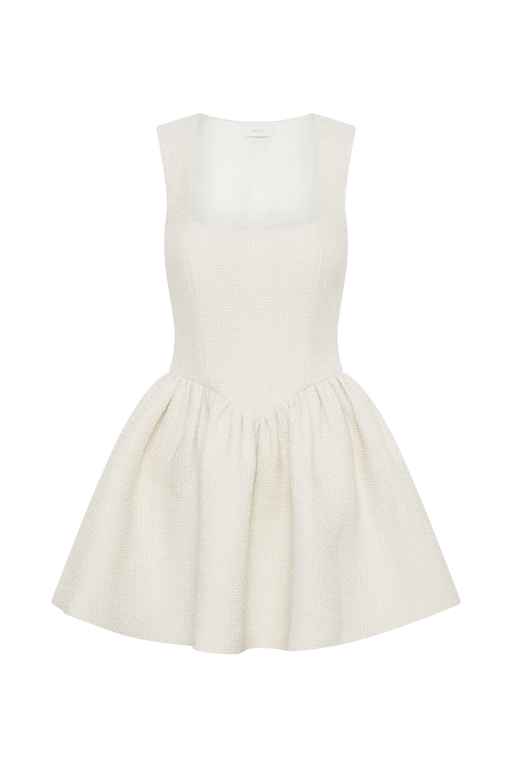 Jennifer Boucle Mini Elbise - Fildişi