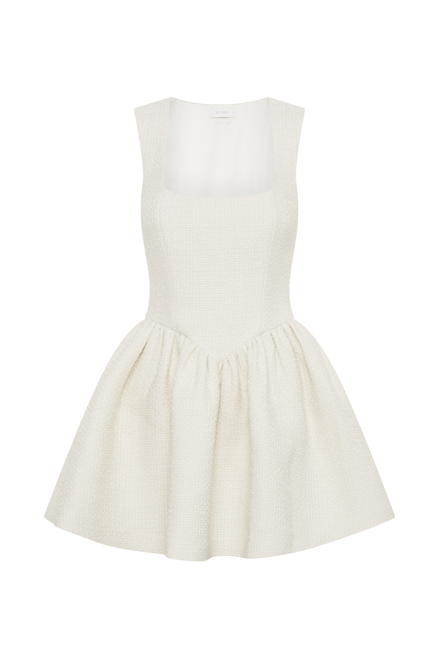 Jennifer Boucle Mini Elbise - Fildişi