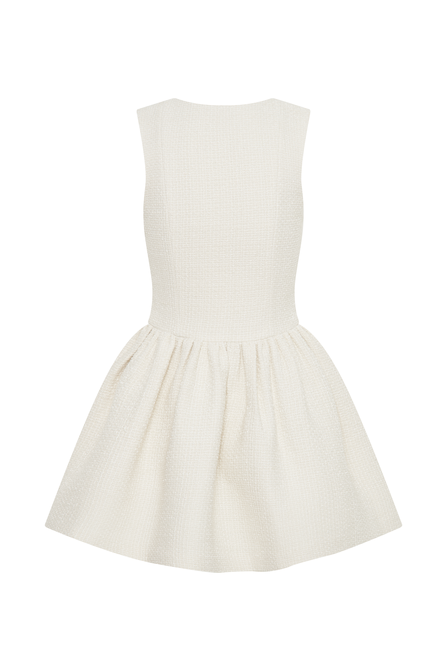 Jennifer Boucle Mini Elbise - Fildişi