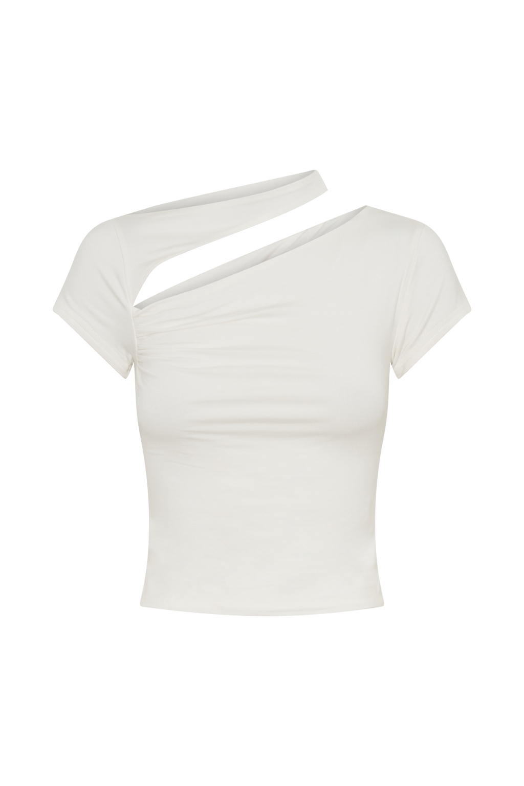 Aurelie Cut Out Kısa Kollu Üst - Fildişi