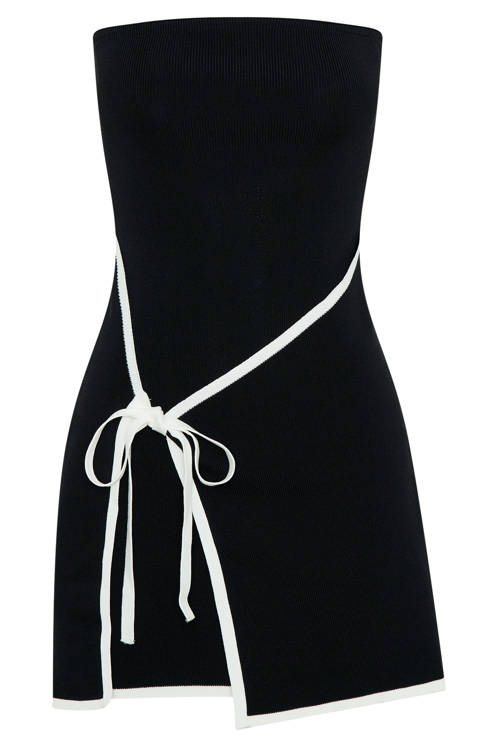 Rian Straplez Triko Mini Elbise - Siyah