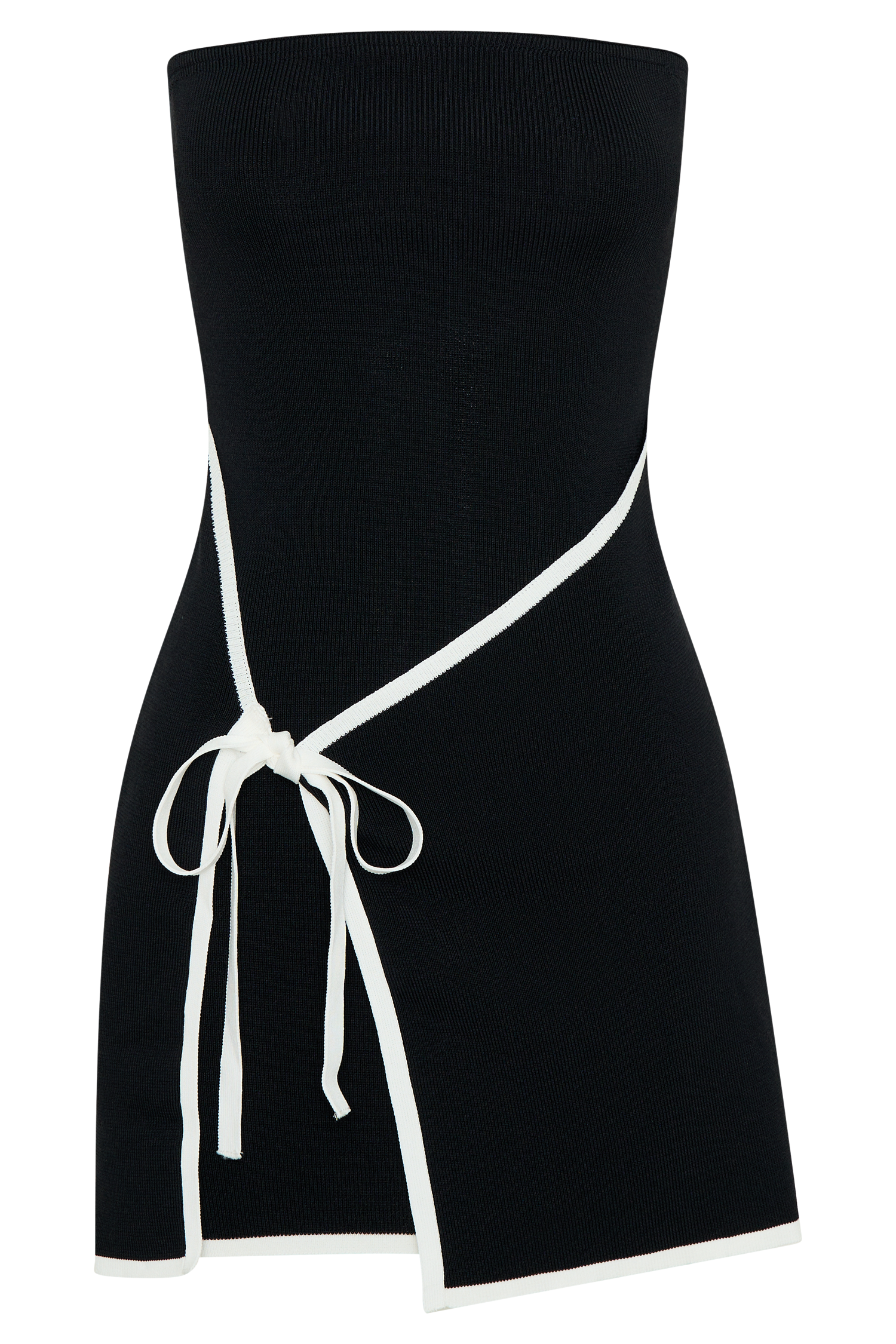 Rian Straplez Triko Mini Elbise - Siyah