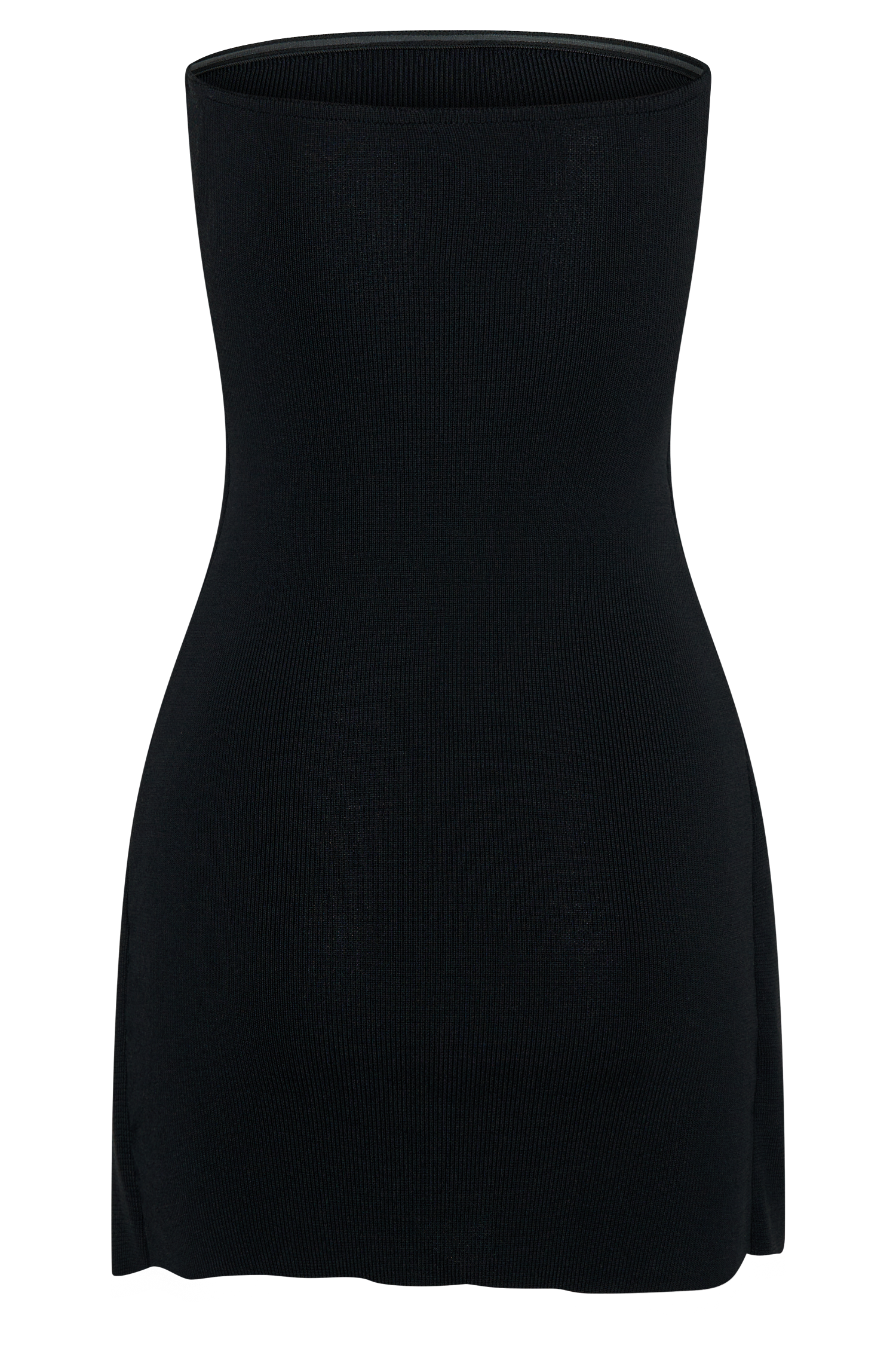 Rian Straplez Triko Mini Elbise - Siyah