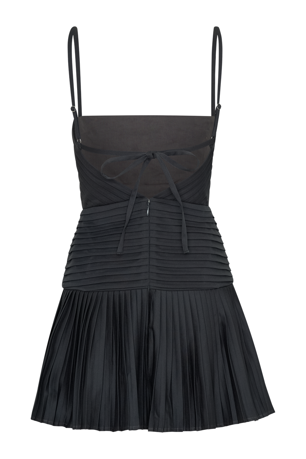 Rylee Multi Plise Mini Elbise - Kömür