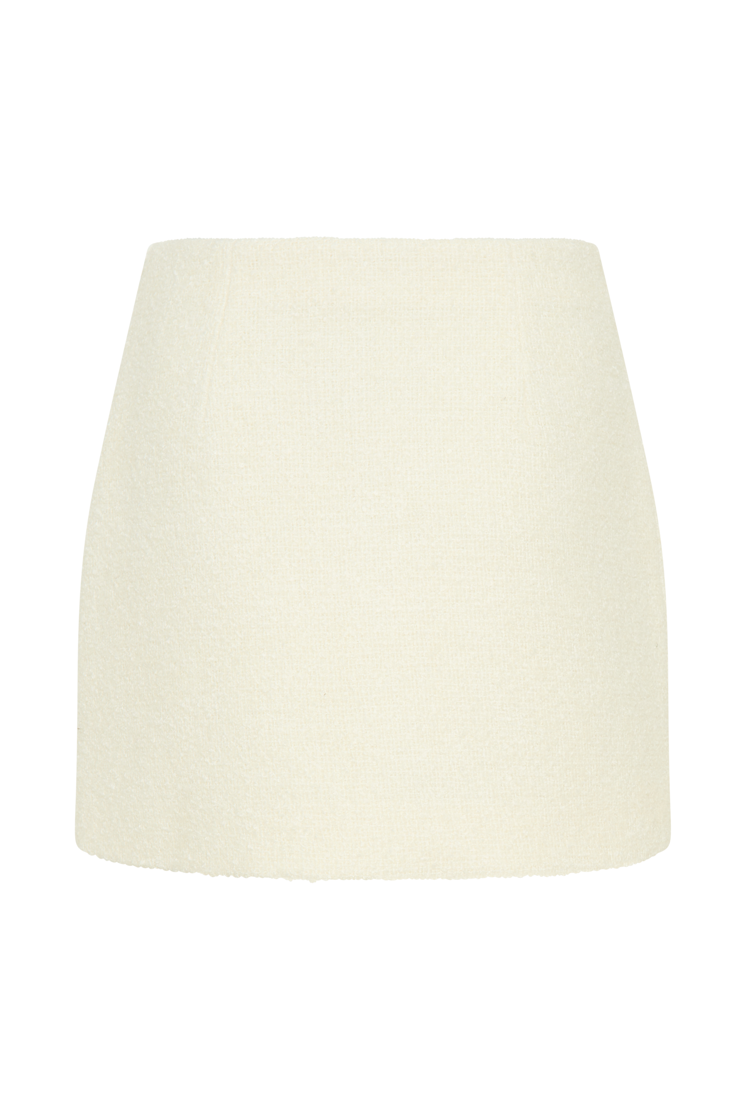 Mirelle Dokulu Buklet Mini Etek - Fildişi