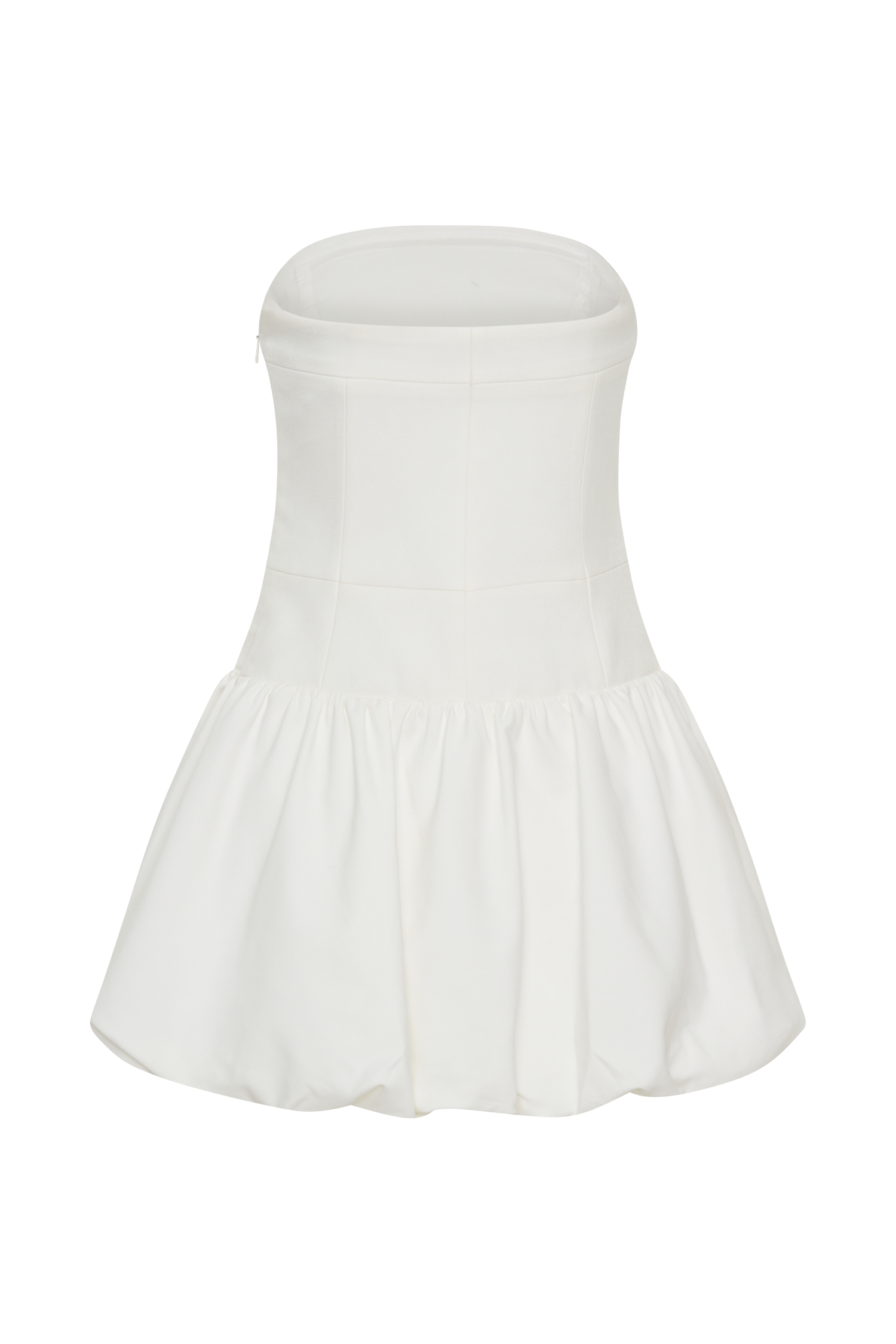 Clementina Straplez Baloncuklu Mini Elbise - Beyaz