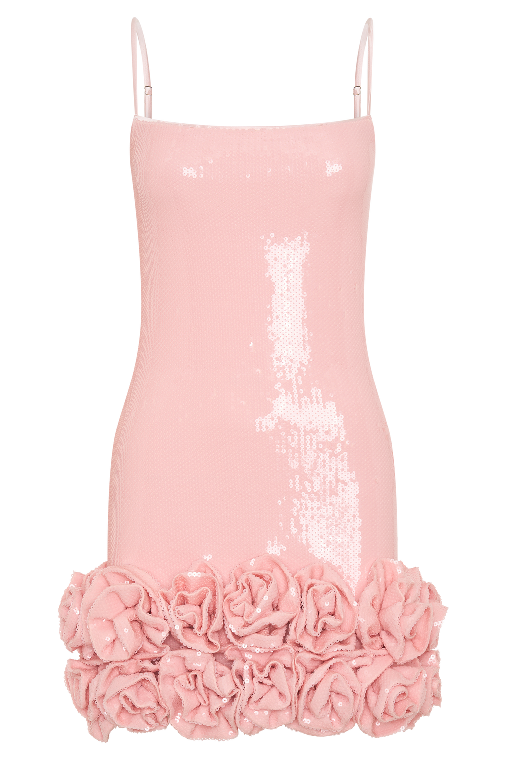 Faye Payet Çiçek Mini Elbise - Soluk Pembe
