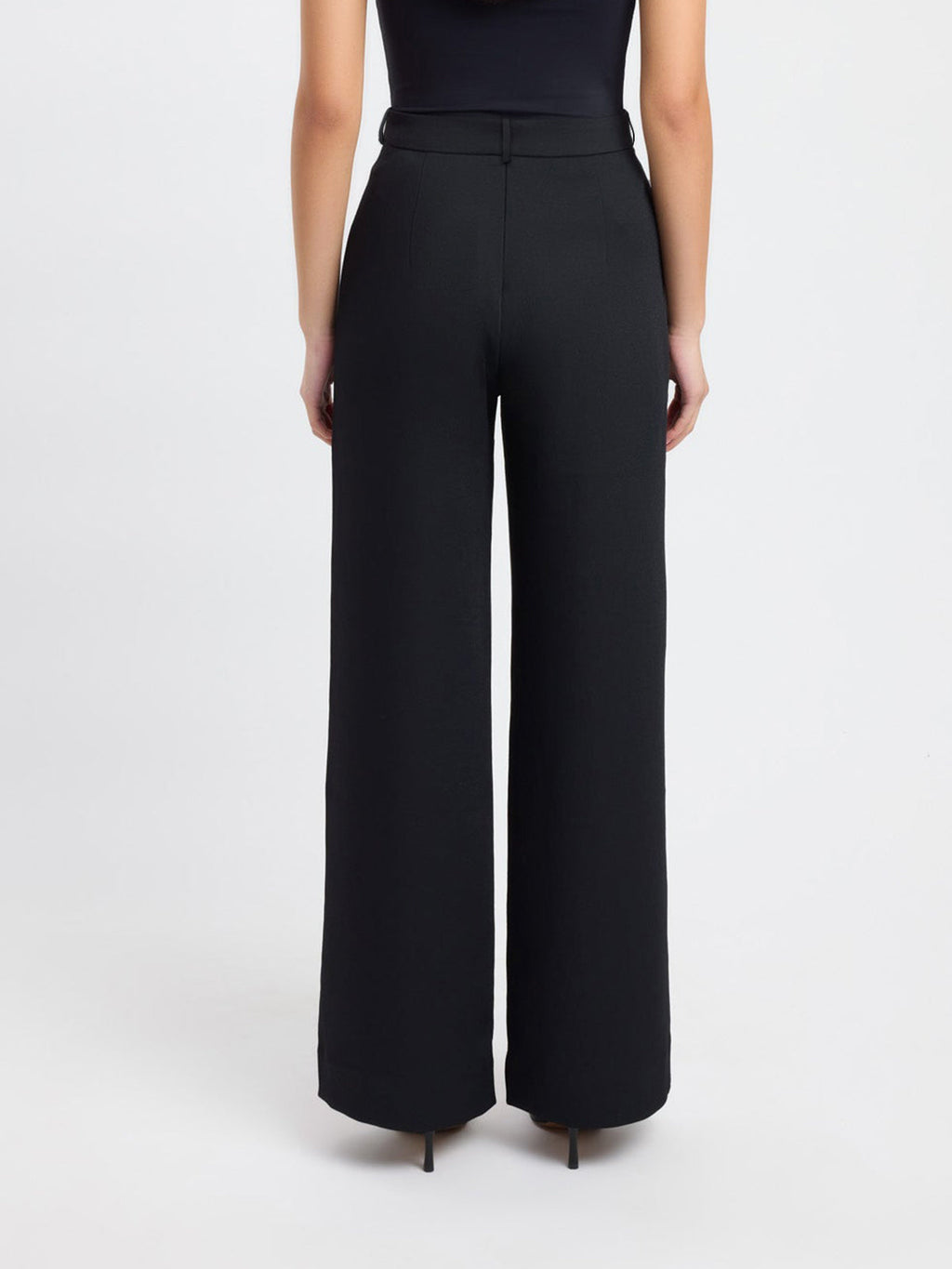 Paça Detay Dokuma Uzun Pantolon Siyah Regular Fit