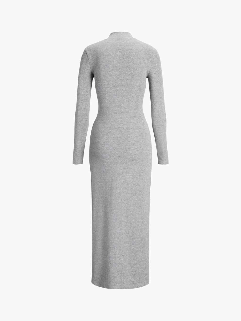 Yırtmaçlı Pileli Uzun Kollu Bodycon Balıkçı Yaka Uzun Elbise