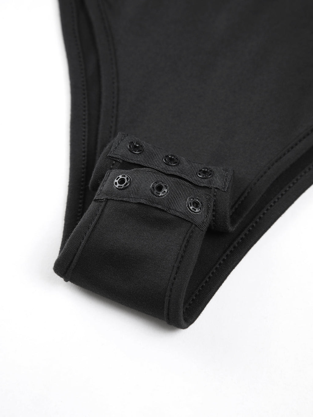 Kalp Yaka Uzun Kollu Bodysuit Siyah Yama İşi