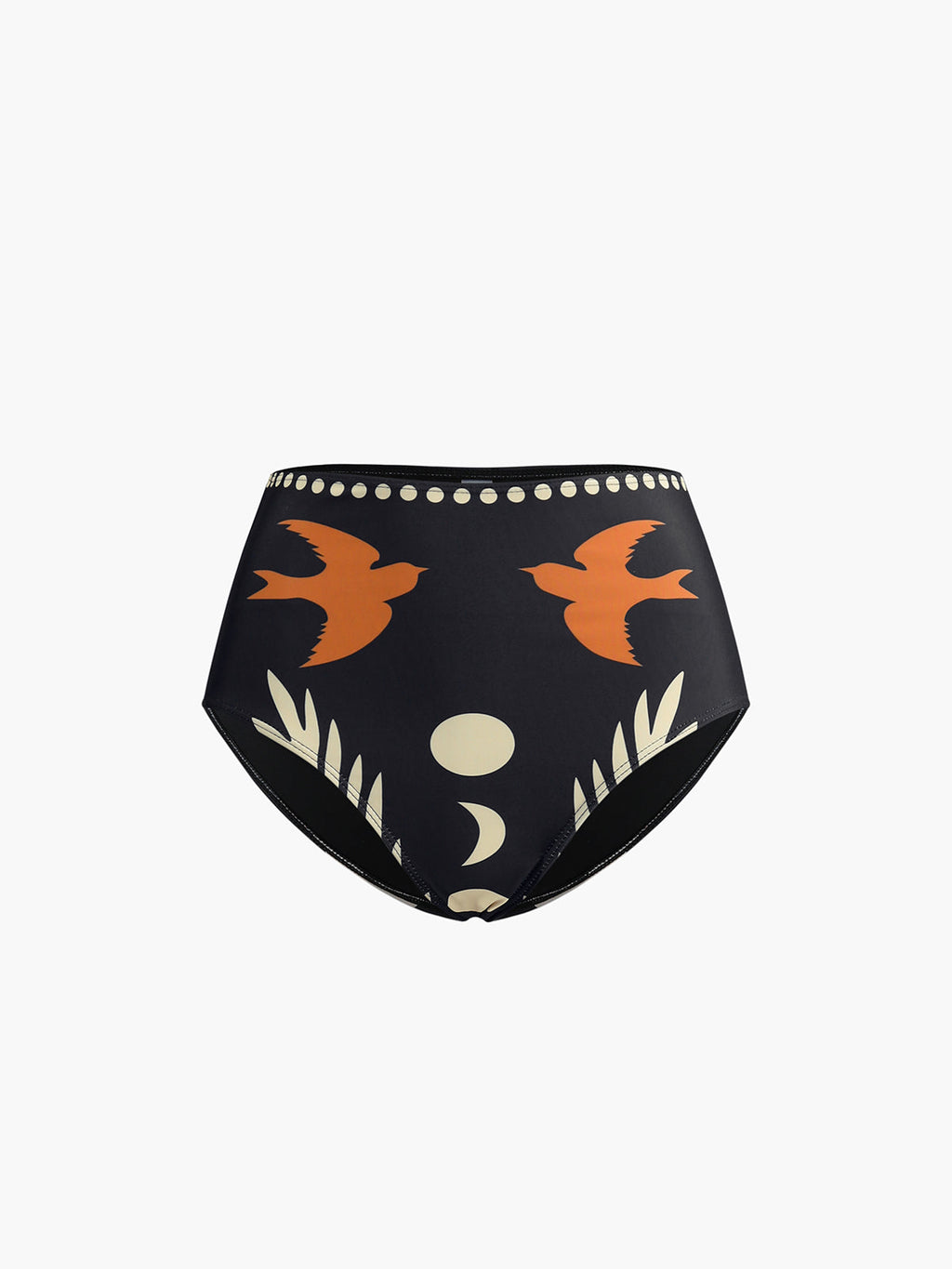 Kuş Desenli Asimetrik Yaka Bikini Takımı