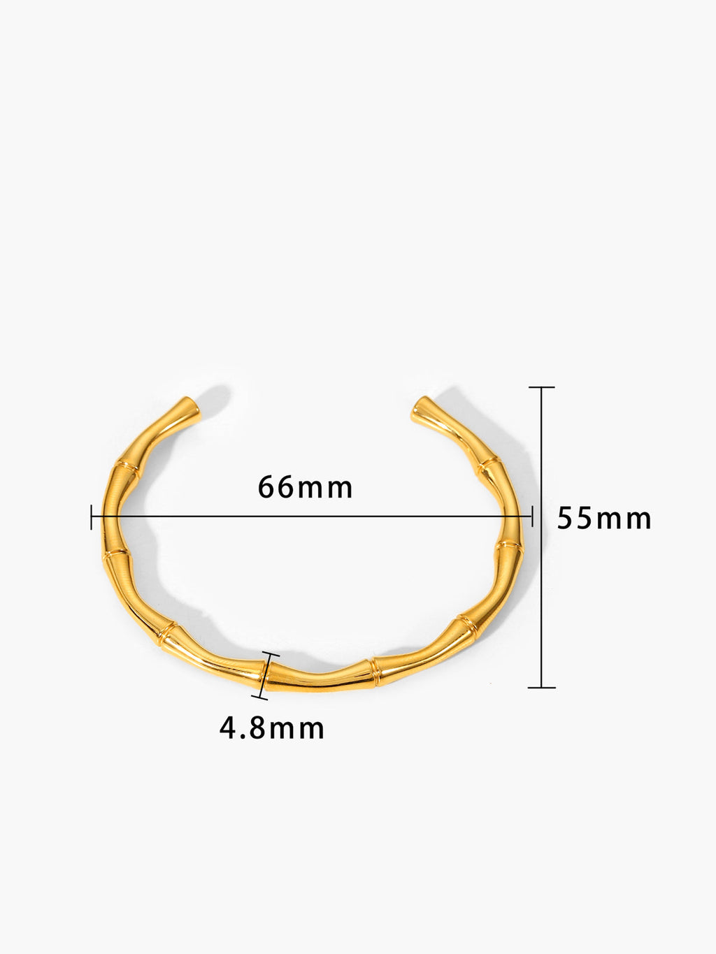 Altın Açık Bambu Bileklik Titanyum Çelik Minimalist