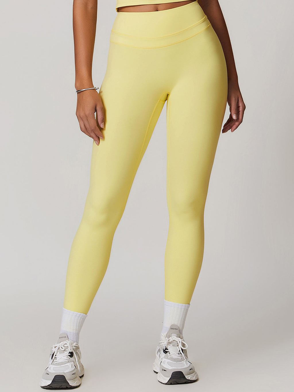 Yüksek Bel Spor Tayt Skinny Kesim Gri