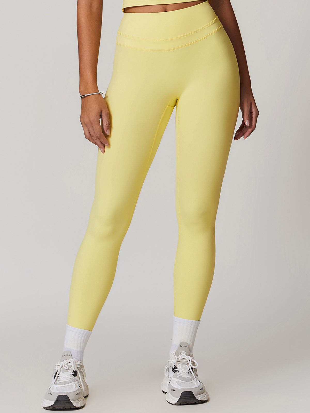 Yüksek Bel Spor Tayt Skinny Kesim Gri