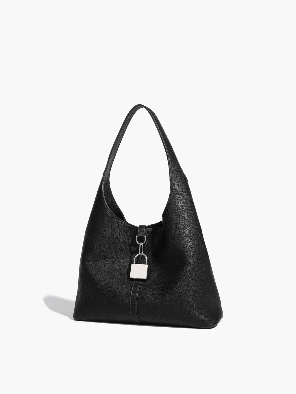 Hobo Kilitli Tote Çanta Siyah Çok Yönlü