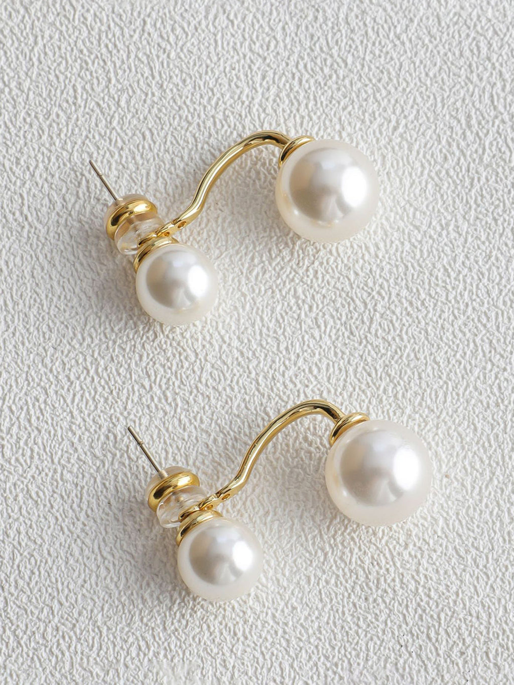 İkili İnci Stüdyo Küpe Altın Beyaz Şık Tasarım