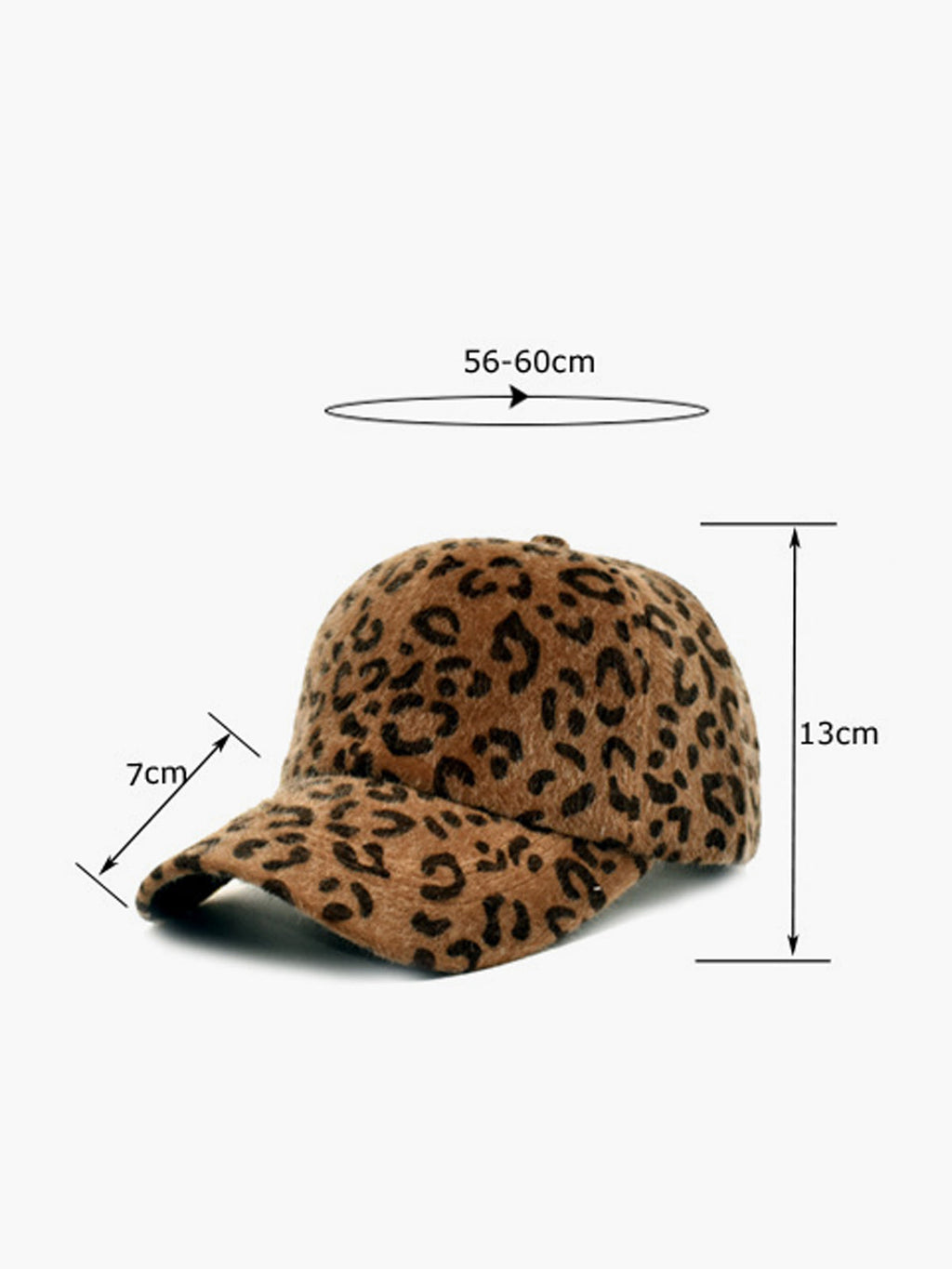 Leopar Desenli Kabarık Şapka Kahverengi Tek Beden