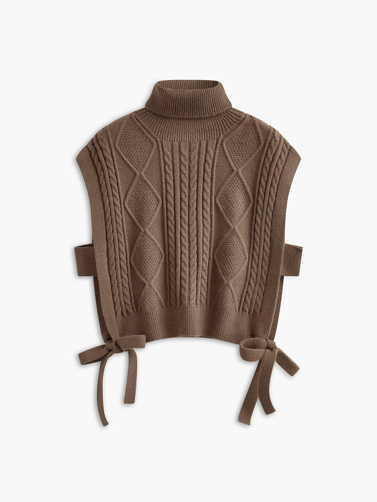 Turtleneck Düğümlü Kazak Yelek
