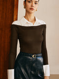 Yarı Şeffaf Panel Jersey Slim Üst